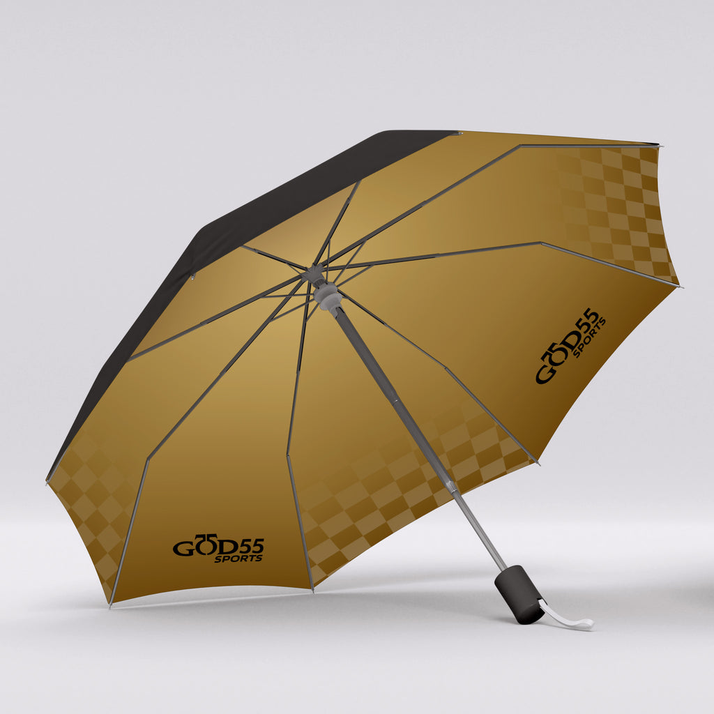 GOD55 Sports StormShield Automatic Umbrella | Black & Gold Edition